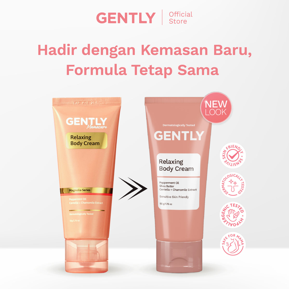 GENTLY Paket Mama Tenang & Nyaman | Intensive Stretch Marks Cream 40g + Relaxing Body Cream 50g