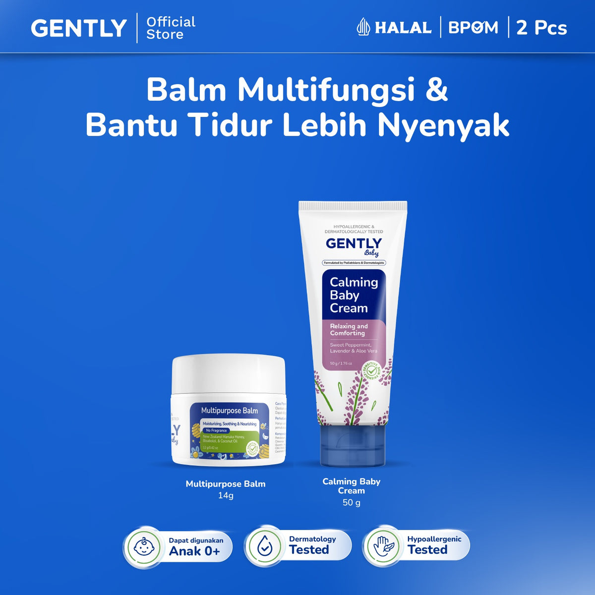 GENTLY Baby Multipurpose Balm 12gr - Baby Balm Multifungsi dengan New Zealand Manuka Honey | 5x Ceramides | Untuk Kulit Sensitif & Kering