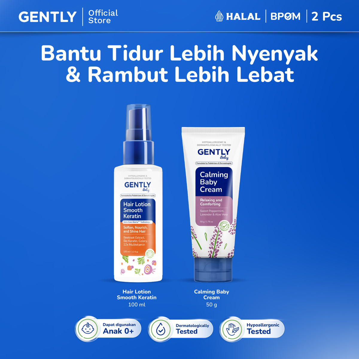GENTLY Baby Hair Lotion 100ml | Lotion Melebatkan & Melembutkan Rambut Anak | Hair Care Bayi & Anak-Anak