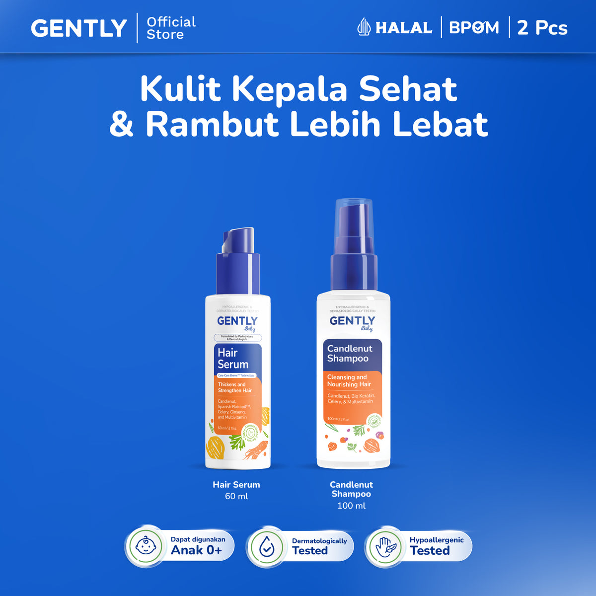 GENTLY Baby Hair Serum 100ml | Serum Penumbuh & Penyubur Rambut Bayi dan Anak | Haircare Bayi & Anak-Anak