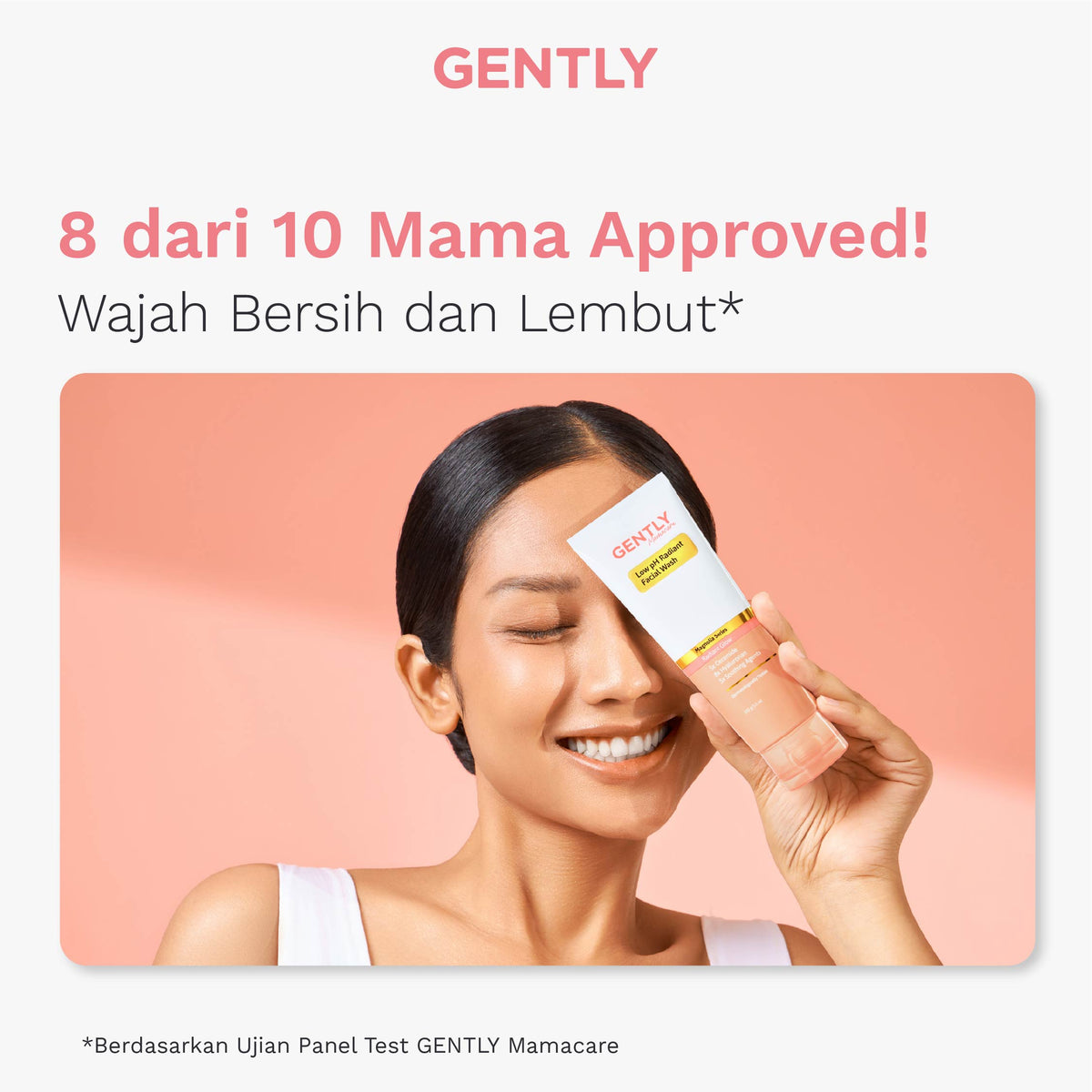 GENTLY Low pH Radiant Facial Wash | Rainbow Algae + 11x Hyaluronan + 5x Ceramide + 5x Soothing Agents | Skincare Ibu Hamil dan Menyusui Terdaftar BPOM | Sabun Cuci Muka Gentle yang Mampu Menghidrasi dan Menyejukkan Kulit