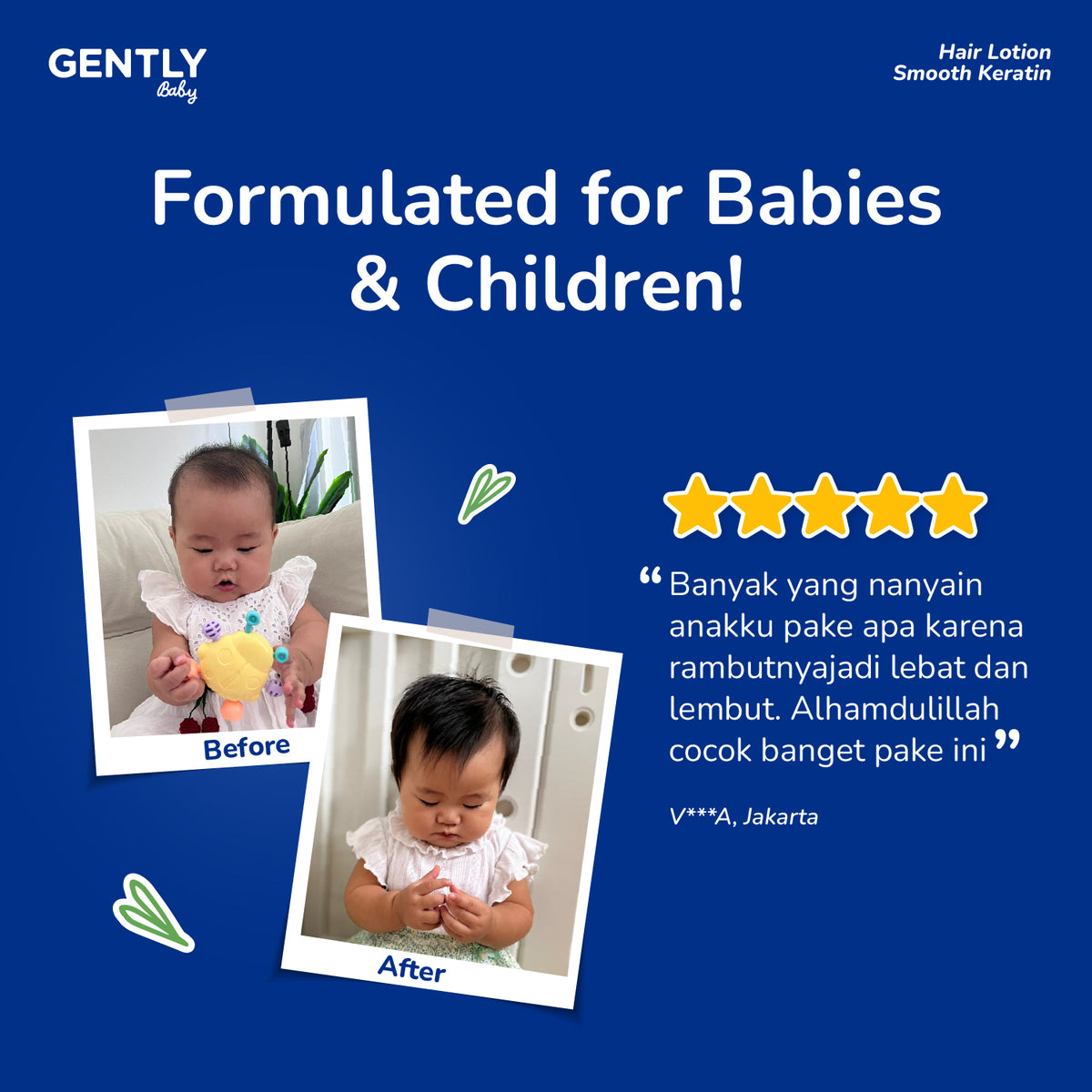 GENTLY Baby Hair Lotion 100ml | Lotion Melebatkan & Melembutkan Rambut Anak | Hair Care Bayi & Anak-Anak