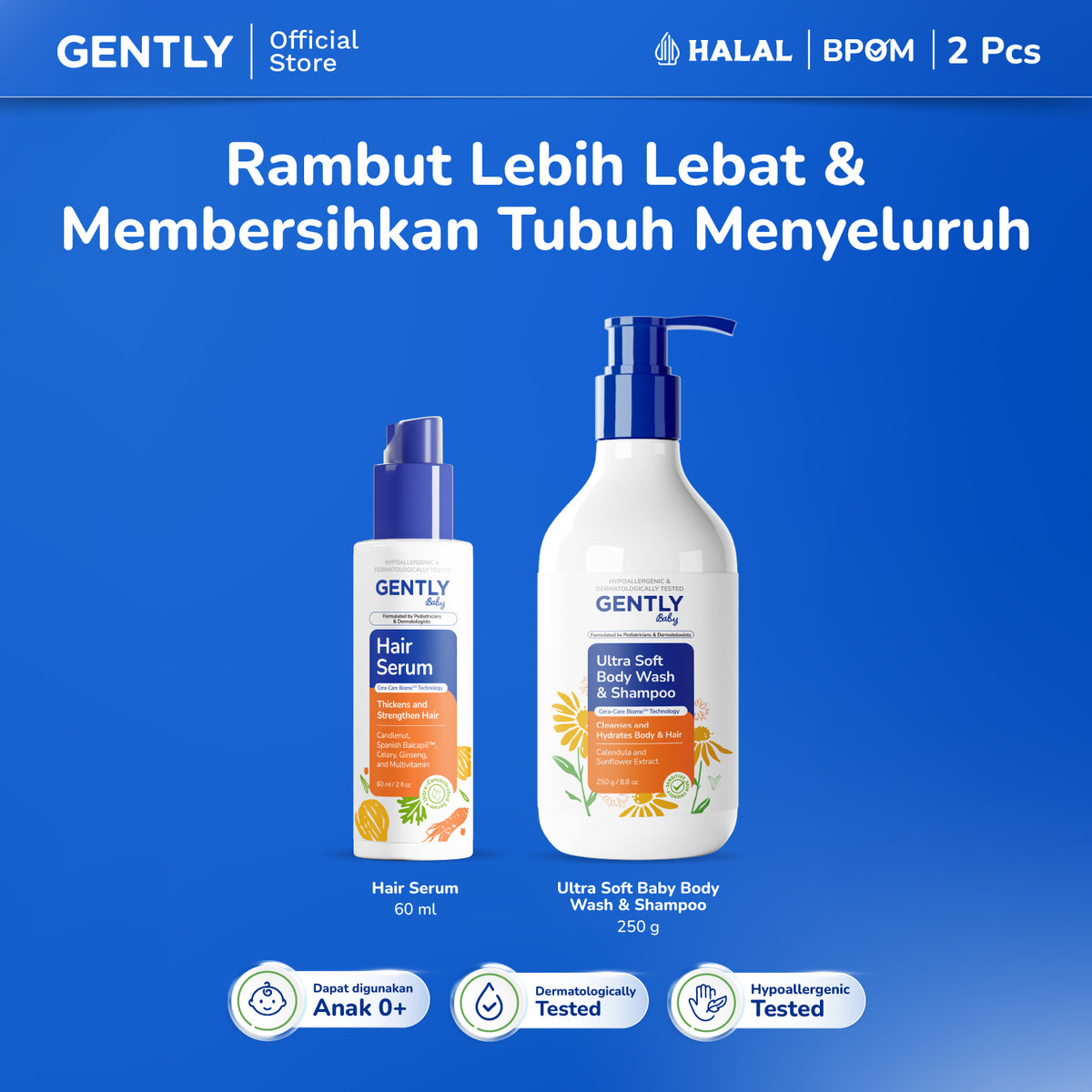 GENTLY Baby Hair Serum 100ml | Serum Penumbuh & Penyubur Rambut Bayi dan Anak | Haircare Bayi & Anak-Anak