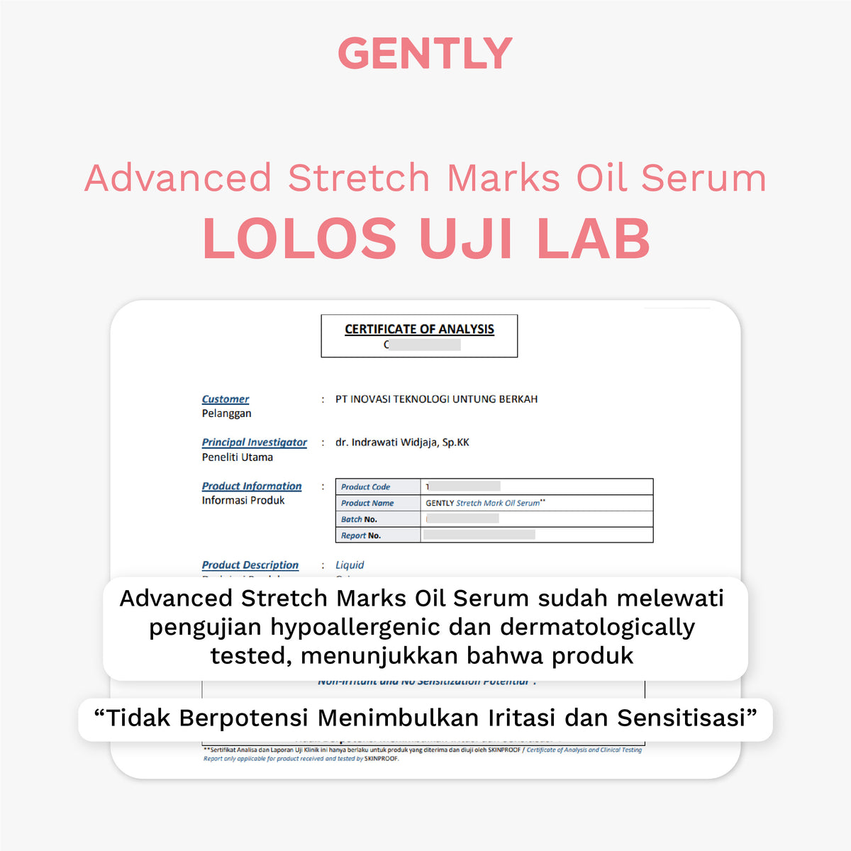 GENTLY Advanced Stretch Marks Oil Serum | Arnica Oil + 5x Ceramide + Magnolia Extract + 3% Niacinamide Snow Crocus Extract + Vegan Collagen | Skincare Ibu Hamil dan Menyusui Terdaftar BPOM | Oil Serum untuk Menyamarkan Peregangan Kulit