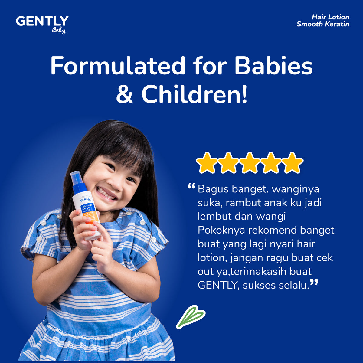 GENTLY Baby Hair Lotion 100ml | Lotion Melebatkan & Melembutkan Rambut Anak | Hair Care Bayi & Anak-Anak