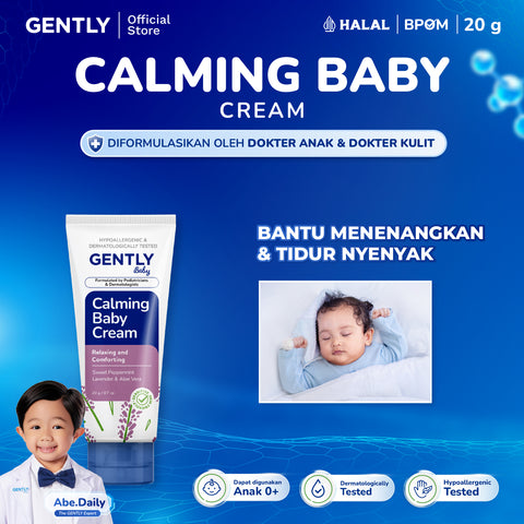 GENTLY Baby Calming Baby Cream 20 g - Perlengkapan Bayi Newborn Tidur Nyenyak - Nyaman untuk si Kecil