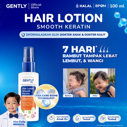 GENTLY Baby Hair Lotion 100ml | Lotion Melebatkan & Melembutkan Rambut Anak | Hair Care Bayi & Anak-Anak
