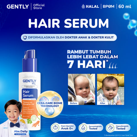 GENTLY Baby Hair Serum 100ml | Serum Penumbuh & Penyubur Rambut Bayi dan Anak | Haircare Bayi & Anak-Anak