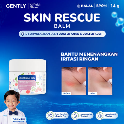 GENTLY Baby Skin Rescue Balm with Calamine, Cherry & Habbatussauda Extract | Baby Moisturizer | Pelembab & Skincare Anak Untuk Biang Keringat
