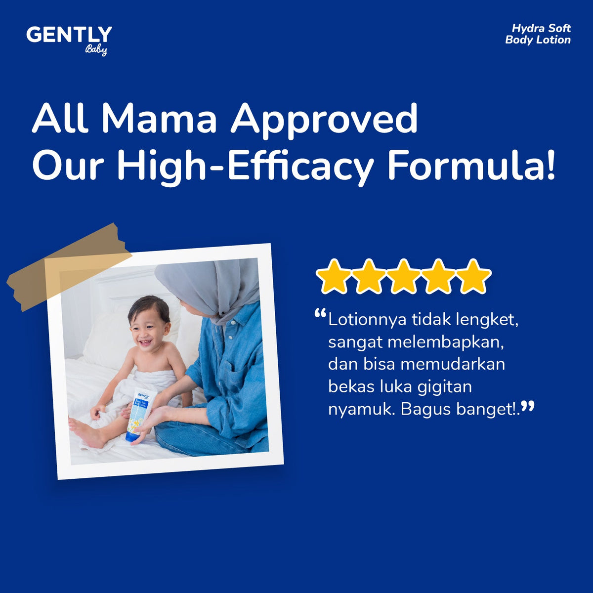 GENTLY Baby Hydra Soft Body Lotion 150g | Lotion Bayi Kulit Lembap 24 Jam, Sehat, Skin Barrier Terawat | Lotion Anak Untuk Kulit Kering dan Sensitif