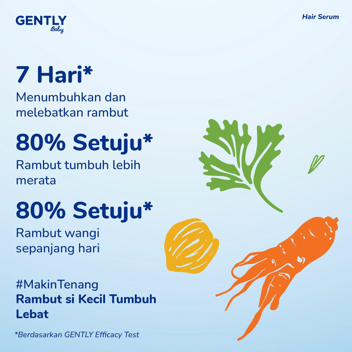 GENTLY Baby Hair Serum 100ml | Serum Penumbuh & Penyubur Rambut Bayi dan Anak | Haircare Bayi & Anak-Anak
