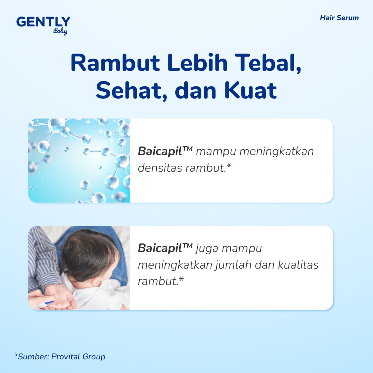 GENTLY Baby Hair Serum 100ml | Serum Penumbuh & Penyubur Rambut Bayi dan Anak | Haircare Bayi & Anak-Anak
