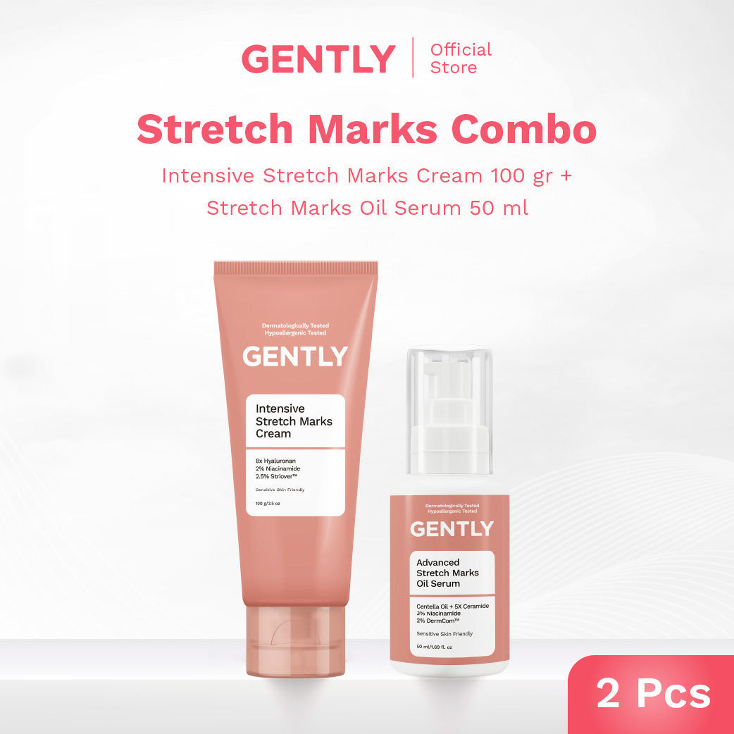 GENTLY Stretch Marks Combo | Intensive Stretch Marks Cream 100 g + Advanced Stretch Marks Oil Serum 50 ml