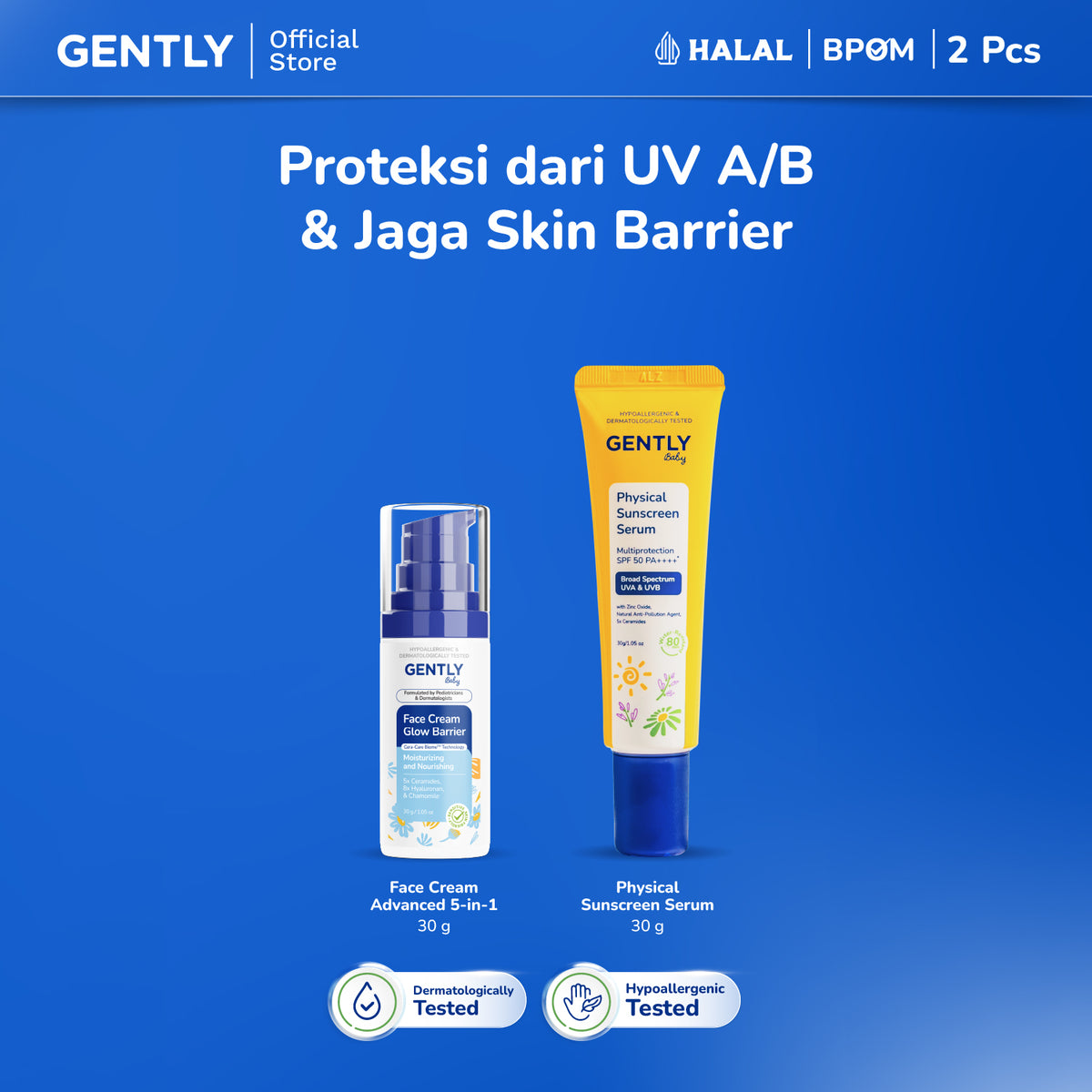 GENTLY Baby Face Cream Glow Barrier 30g | Pelembap Wajah Bayi Jaga Skin Barrier & Kulit Tampak Lebih Cerah | Skincare Bayi