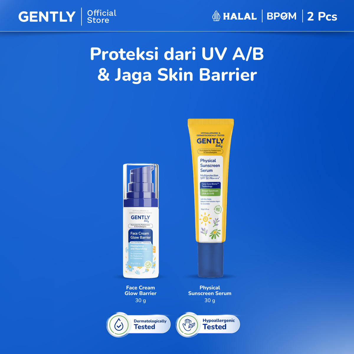 GENTLY Baby Face Cream Glow Barrier 30g | Pelembap Wajah Bayi Jaga Skin Barrier & Kulit Tampak Lebih Cerah | Skincare Bayi