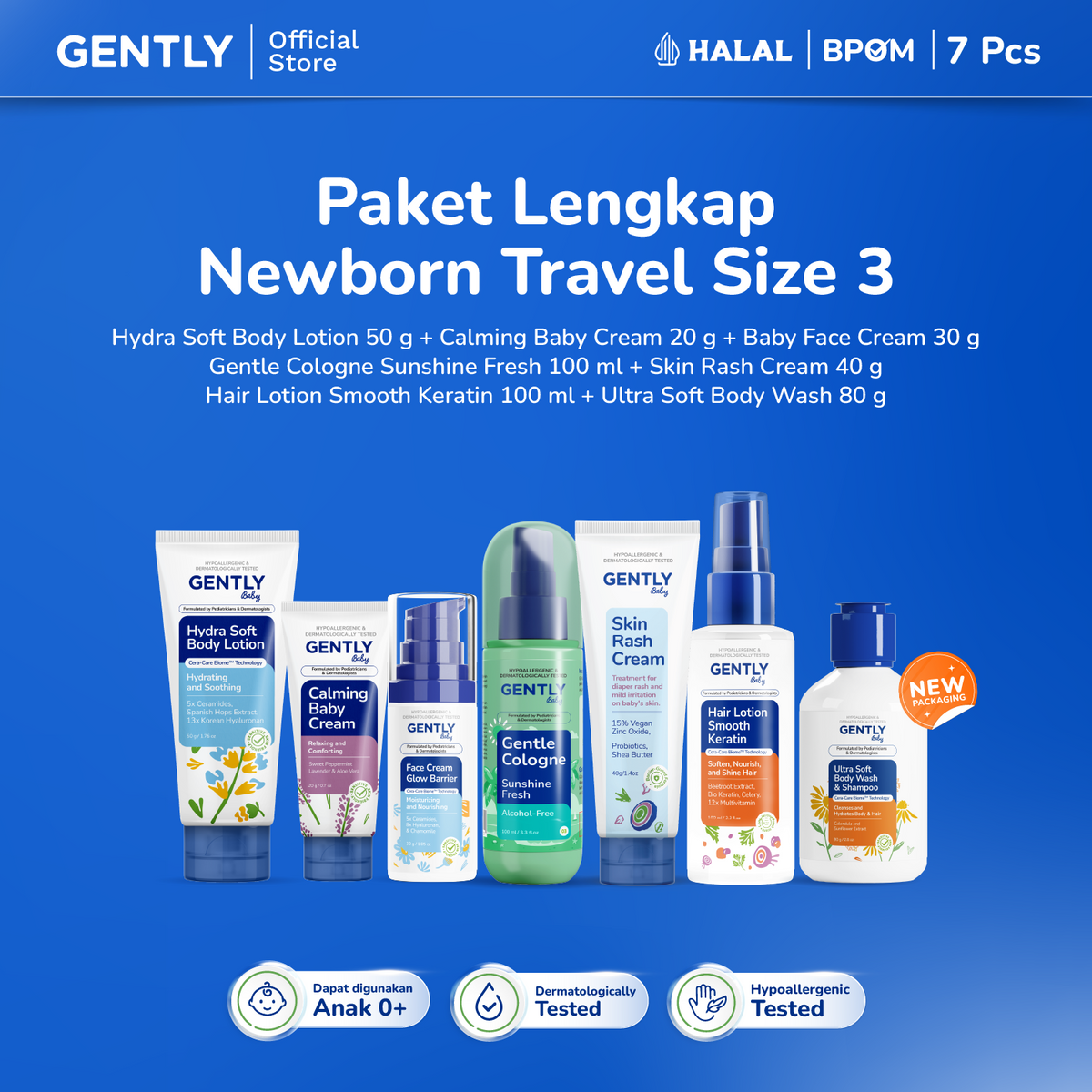 GENTLY Baby Paket Lengkap New Born Travel Size