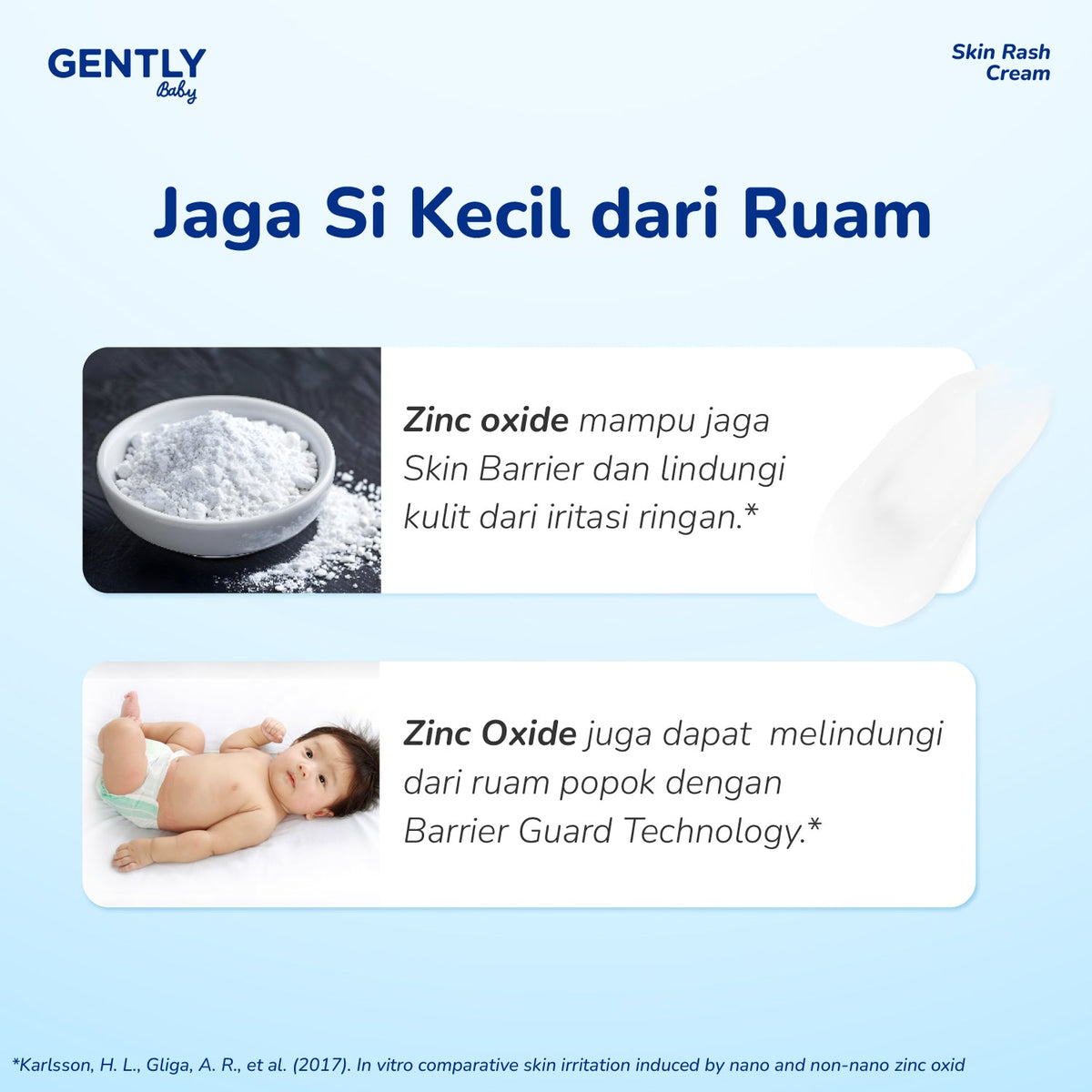 GENTLY  Baby Rash Cream 40 gr | Krim Pereda Ruam Popok pada Bayi