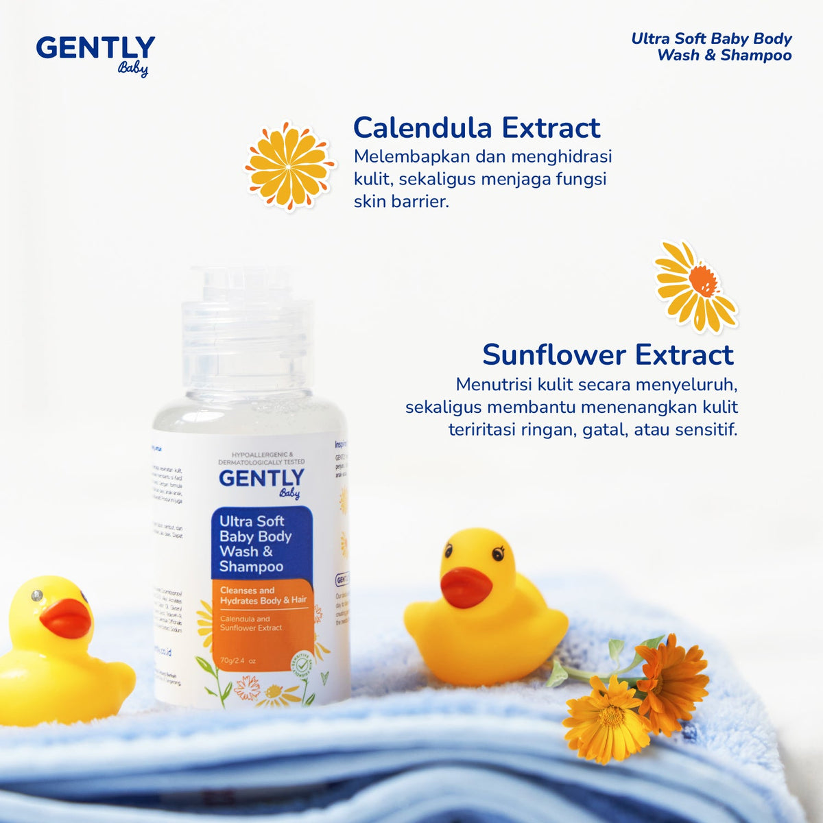 GENTLY Baby Ultra Soft Baby Body Wash & Shampoo 80ml