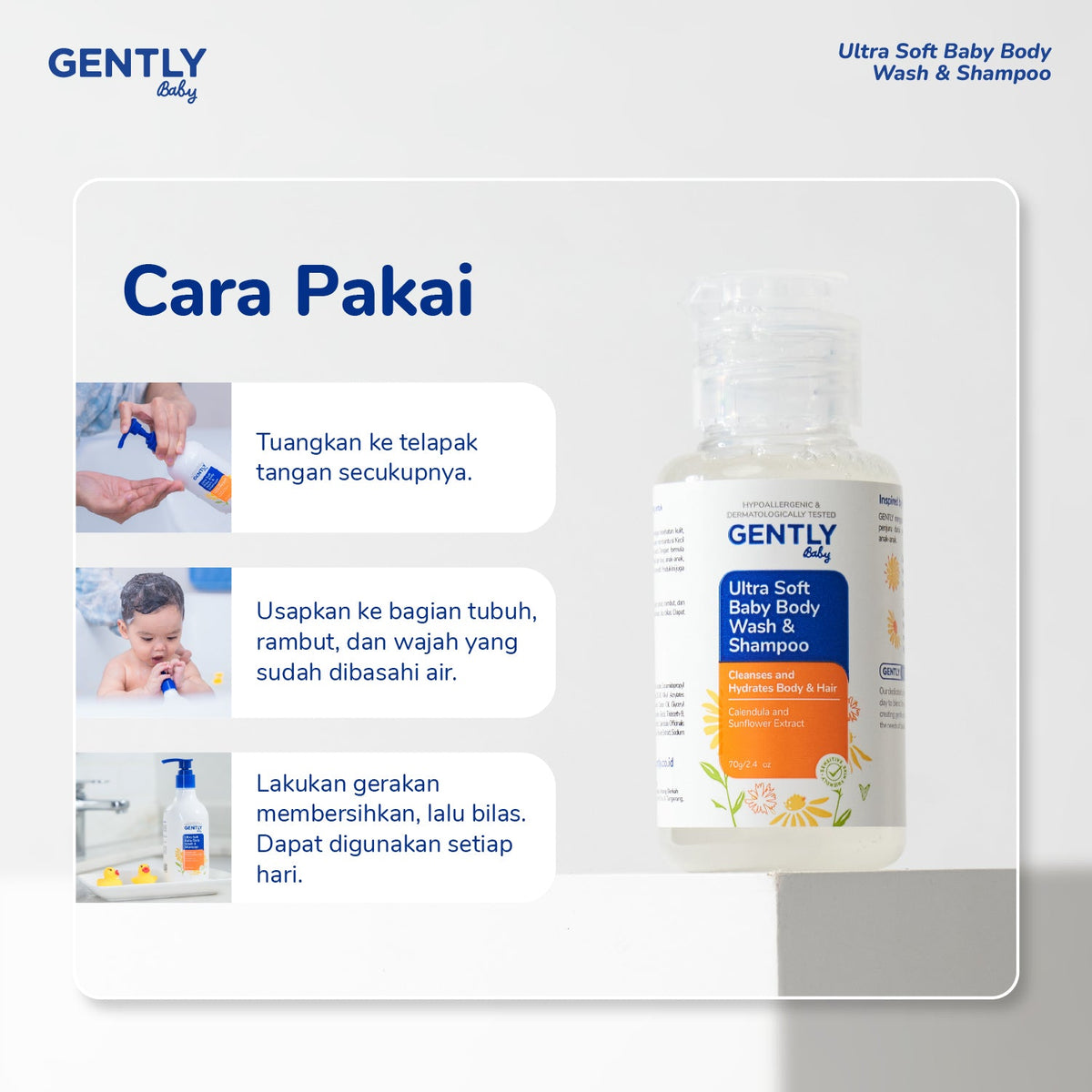 GENTLY Baby Ultra Soft Baby Body Wash & Shampoo 80ml