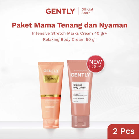 GENTLY Paket Mama Tenang & Nyaman | Intensive Stretch Marks Cream 40g + Relaxing Body Cream 50g